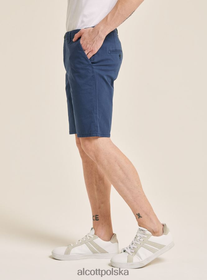 odzież Alcott gładkie bermudy z diagonalu niebieska marynarka wojenna mężczyźni 2TXFF6946