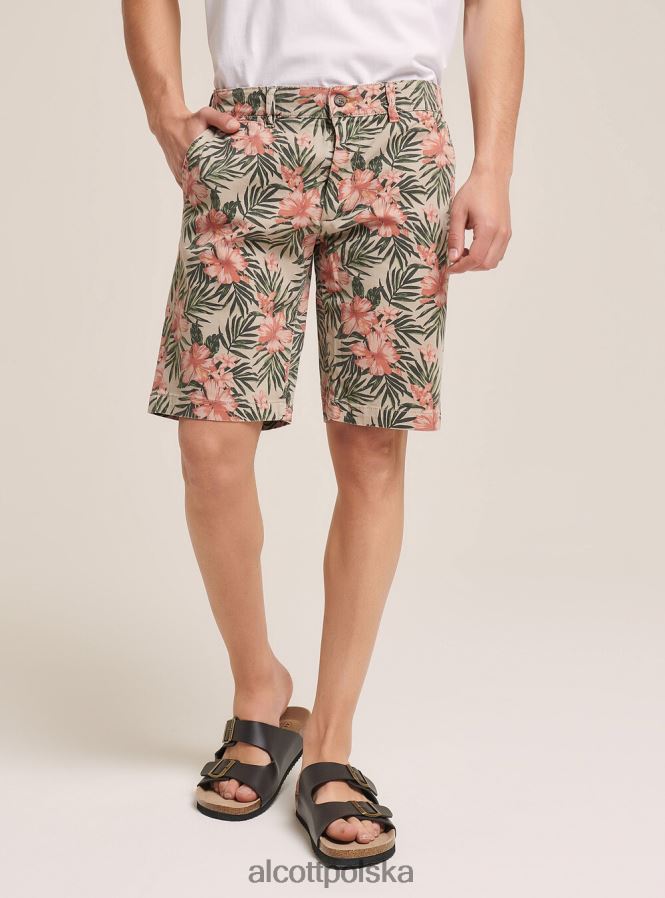 odzież Alcott krótkie spodnie w kwiaty beżowy mężczyźni 2TXFF6713