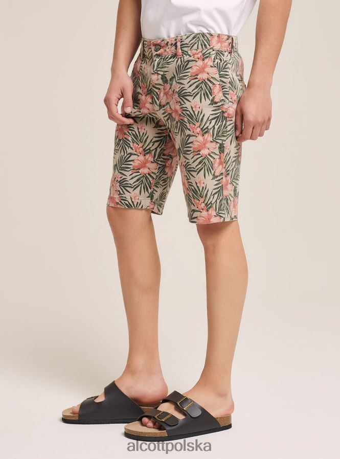 odzież Alcott krótkie spodnie w kwiaty beżowy mężczyźni 2TXFF6713