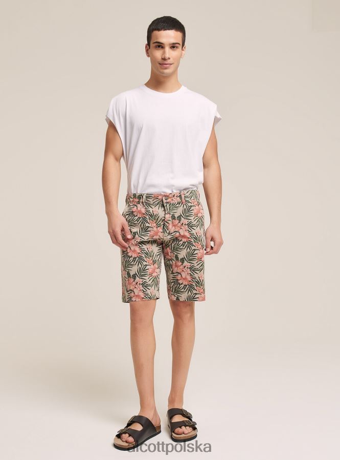 odzież Alcott krótkie spodnie w kwiaty beżowy mężczyźni 2TXFF6713