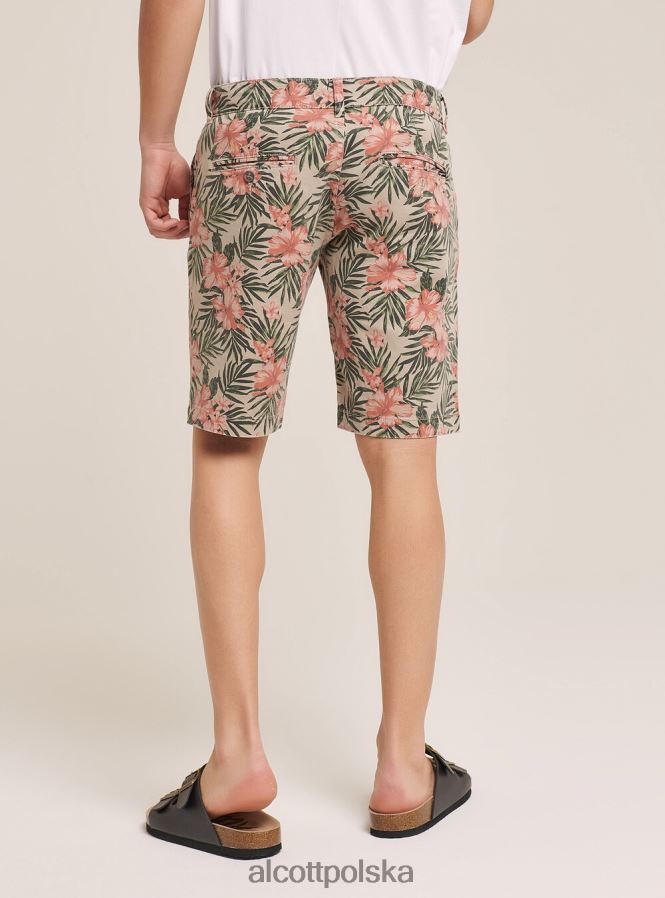 odzież Alcott krótkie spodnie w kwiaty beżowy mężczyźni 2TXFF6713