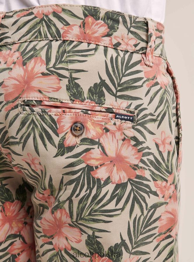 odzież Alcott krótkie spodnie w kwiaty beżowy mężczyźni 2TXFF6713