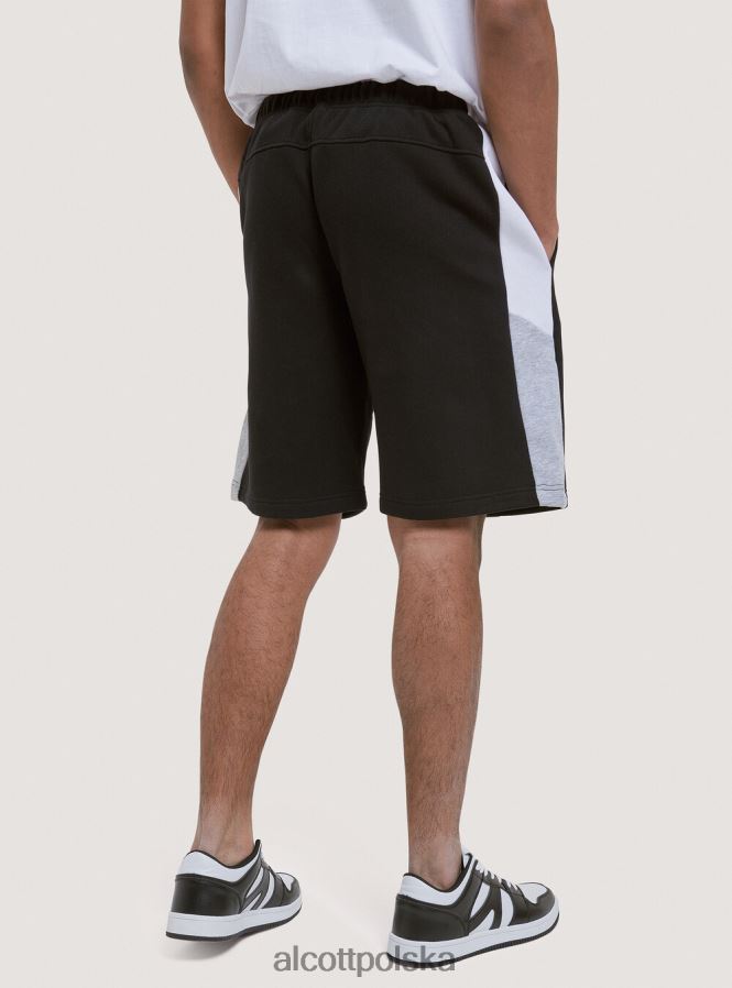 odzież Alcott krótkie spodnie z pluszowej bawełny z nadrukiem czarny mężczyźni 2TXFF6800
