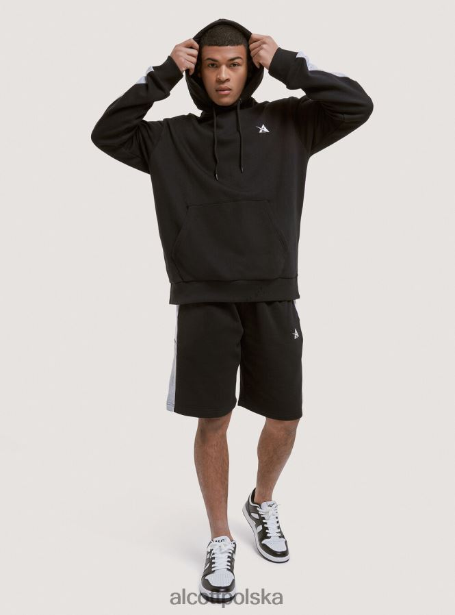 odzież Alcott krótkie spodnie z pluszowej bawełny z nadrukiem czarny mężczyźni 2TXFF6800