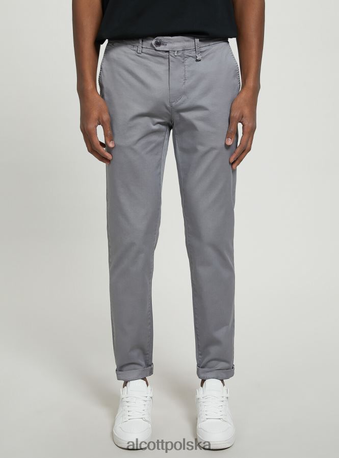 odzież Alcott Chinosy z elastycznej bawełny o diagonalnym splocie c2201 niebieski mężczyźni 2TXFF61005