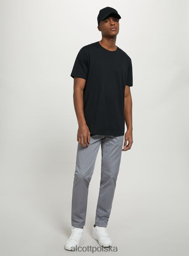 odzież Alcott Chinosy z elastycznej bawełny o diagonalnym splocie c2201 niebieski mężczyźni 2TXFF61005