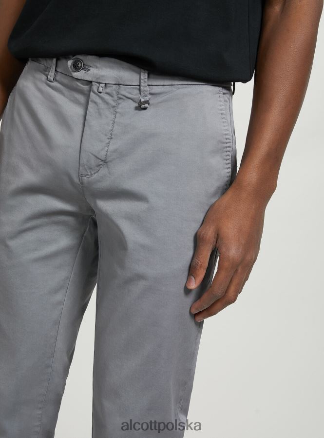 odzież Alcott Chinosy z elastycznej bawełny o diagonalnym splocie c2201 niebieski mężczyźni 2TXFF61005