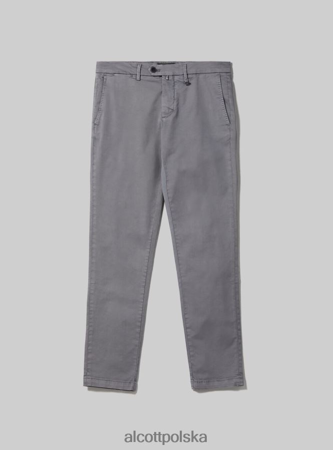 odzież Alcott Chinosy z elastycznej bawełny o diagonalnym splocie c2201 niebieski mężczyźni 2TXFF61005