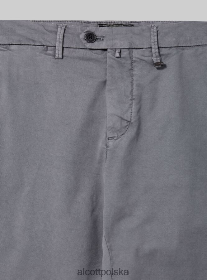 odzież Alcott Chinosy z elastycznej bawełny o diagonalnym splocie c2201 niebieski mężczyźni 2TXFF61005