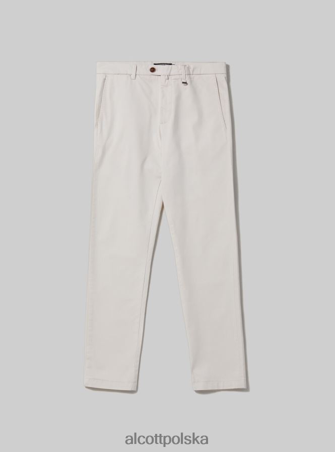 odzież Alcott Chinosy z elastycznej bawełny o diagonalnym splocie c2201 niebieski mężczyźni 2TXFF61085