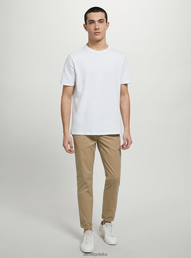 odzież Alcott Chinosy z elastycznej bawełny o diagonalnym splocie c2201 niebieski mężczyźni 2TXFF61095