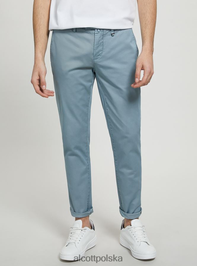 odzież Alcott Chinosy z elastycznej bawełny o diagonalnym splocie c2201 niebieski mężczyźni 2TXFF6767