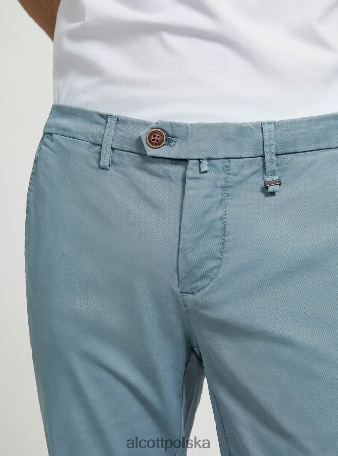 odzież Alcott Chinosy z elastycznej bawełny o diagonalnym splocie c2201 niebieski mężczyźni 2TXFF6767