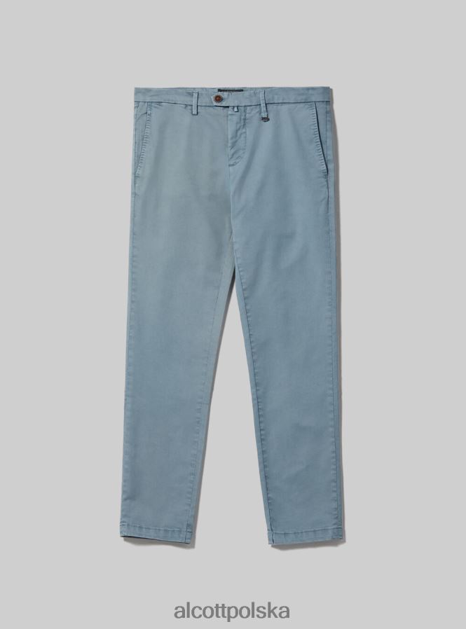 odzież Alcott Chinosy z elastycznej bawełny o diagonalnym splocie c2201 niebieski mężczyźni 2TXFF6767