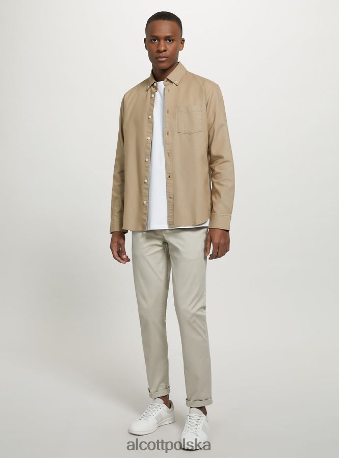 odzież Alcott Chinosy z elastycznej bawełny o diagonalnym splocie c2201 niebieski mężczyźni 2TXFF6825