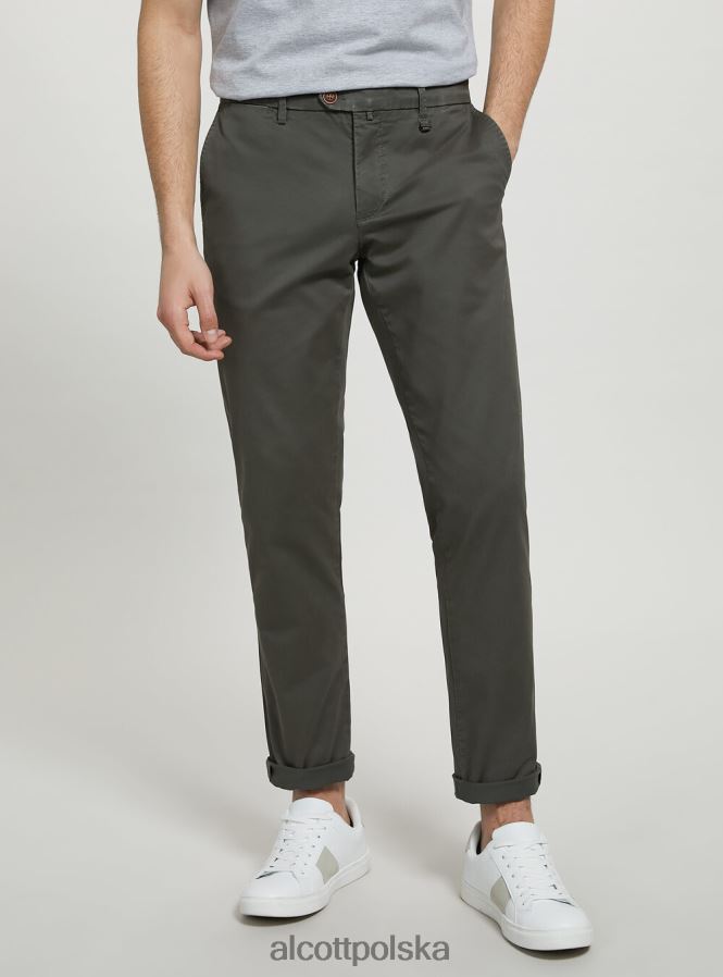 odzież Alcott Chinosy z elastycznej bawełny o diagonalnym splocie c2201 niebieski mężczyźni 2TXFF6826