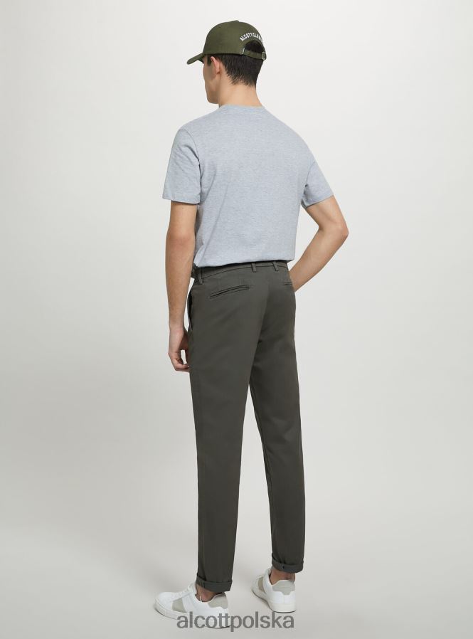 odzież Alcott Chinosy z elastycznej bawełny o diagonalnym splocie c2201 niebieski mężczyźni 2TXFF6826