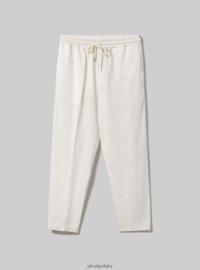 odzież Alcott Jogger pantaloni misto lino wh1 ecru mężczyźni 2TXFF61048