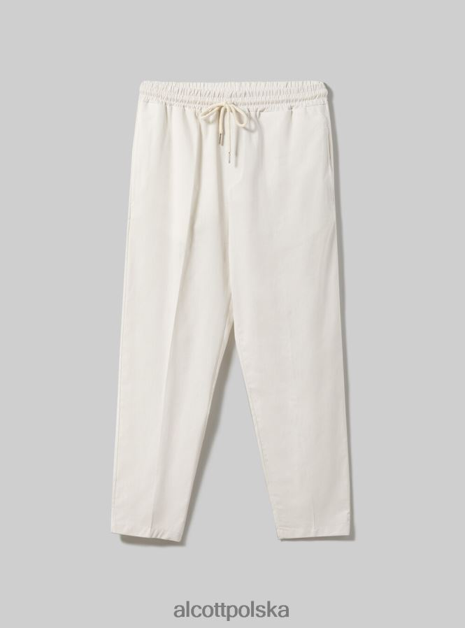 odzież Alcott Jogger pantaloni misto lino wh1 ecru mężczyźni 2TXFF61048
