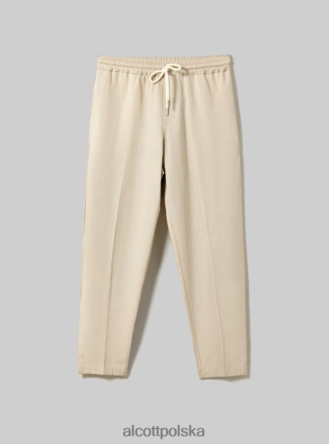 odzież Alcott Jogger pantaloni misto lino wh1 ecru mężczyźni 2TXFF6899