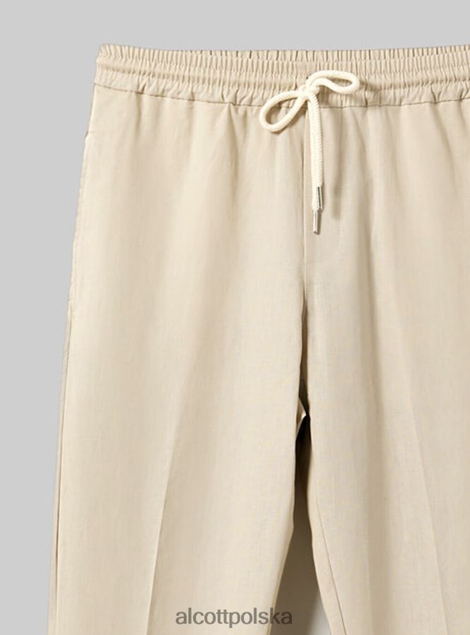 odzież Alcott Jogger pantaloni misto lino wh1 ecru mężczyźni 2TXFF6899