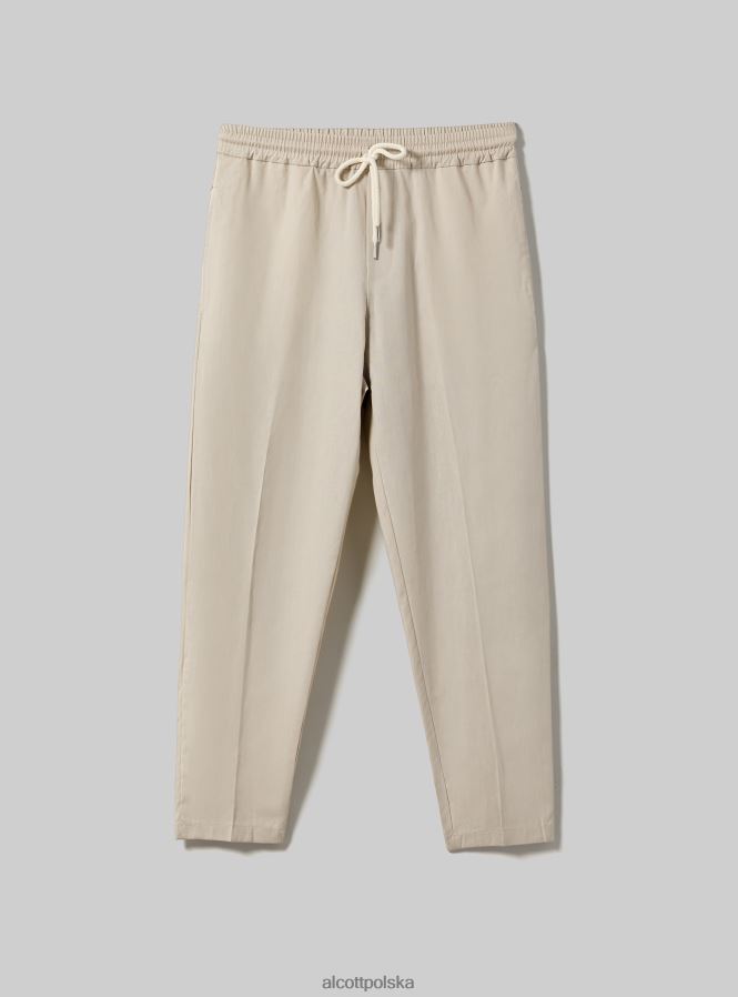 odzież Alcott Jogger pantaloni misto lino wh1 ecru mężczyźni 2TXFF6922