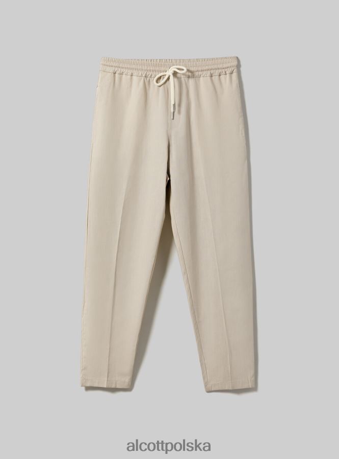 odzież Alcott Jogger pantaloni misto lino wh1 ecru mężczyźni 2TXFF6922