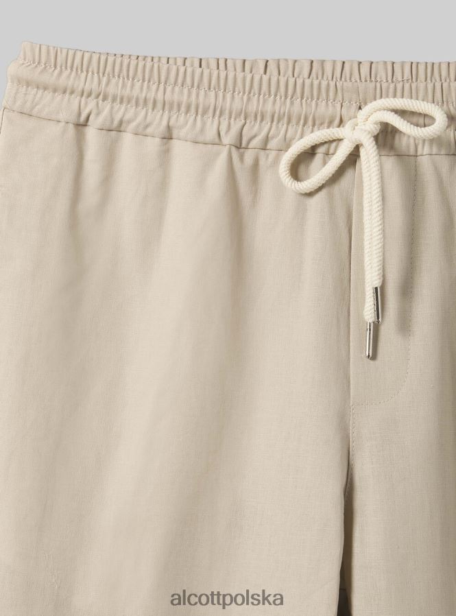 odzież Alcott Jogger pantaloni misto lino wh1 ecru mężczyźni 2TXFF6922