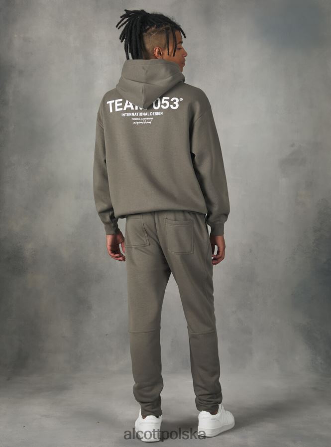 odzież Alcott Spodnie jogger z nadrukiem drużyny 053 bg1 beżowy ciemny mężczyźni 2TXFF6769