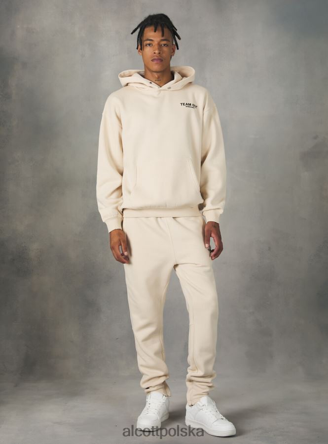 odzież Alcott Spodnie jogger z nadrukiem drużyny 053 bg1 beżowy ciemny mężczyźni 2TXFF6889