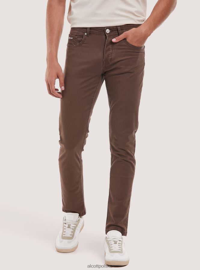 odzież Alcott Spodnie o obcisłym kroju z bawełny pochodzącej z recyklingu bk1 czarny mężczyźni 2TXFF61081