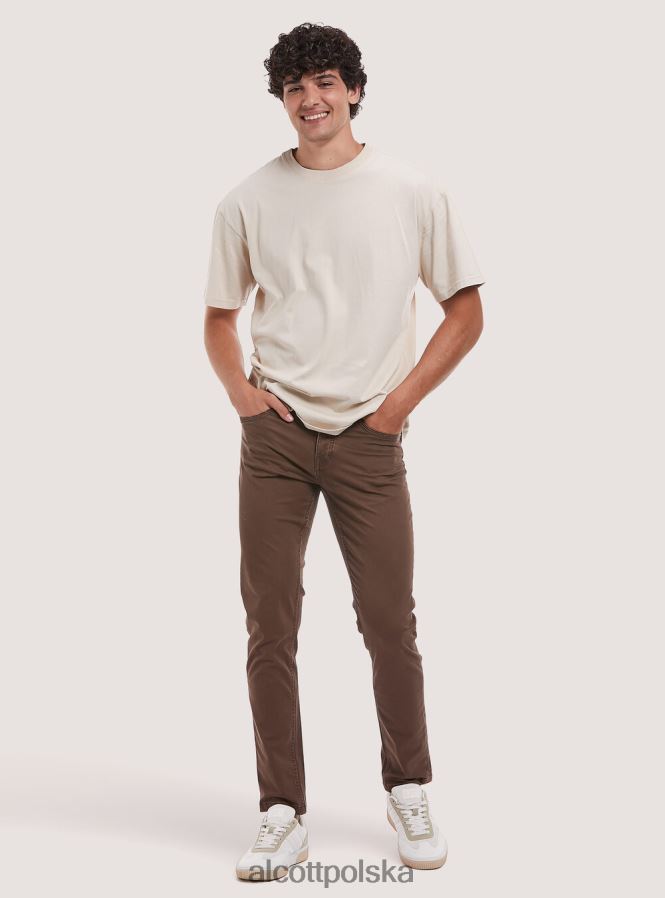 odzież Alcott Spodnie o obcisłym kroju z bawełny pochodzącej z recyklingu bk1 czarny mężczyźni 2TXFF61081