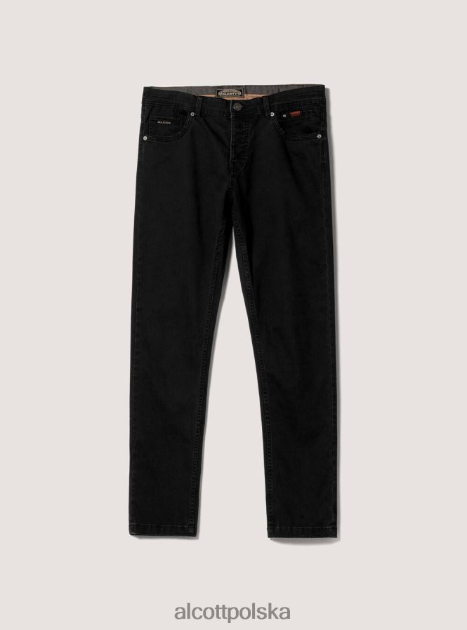 odzież Alcott Spodnie o obcisłym kroju z bawełny pochodzącej z recyklingu bk1 czarny mężczyźni 2TXFF6914