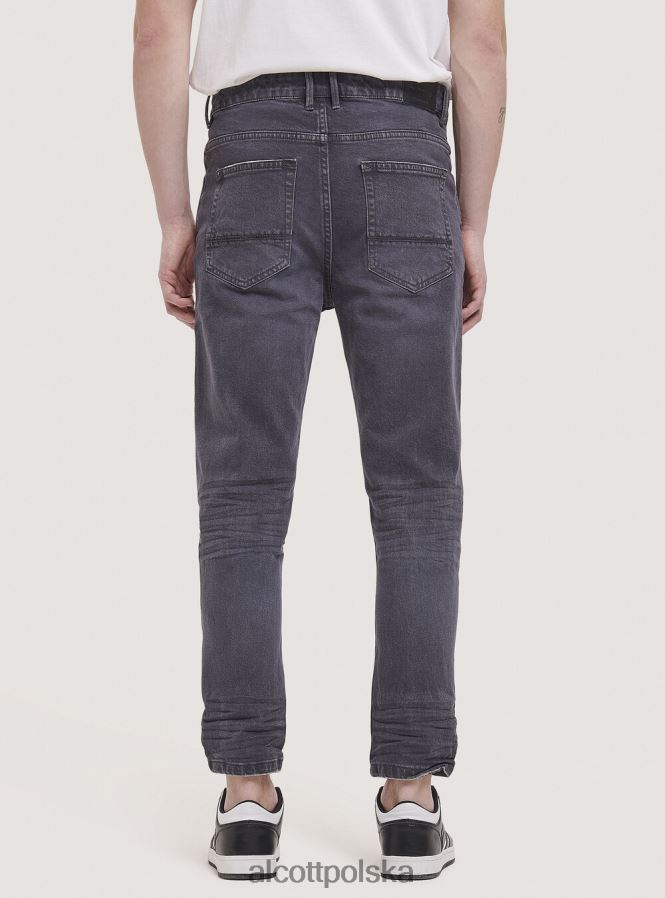 odzież Alcott Spodnie z elastycznej bawełny o diagonalnym splocie czarny mężczyźni 2TXFF61148