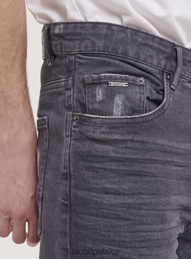 odzież Alcott Spodnie z elastycznej bawełny o diagonalnym splocie czarny mężczyźni 2TXFF61148