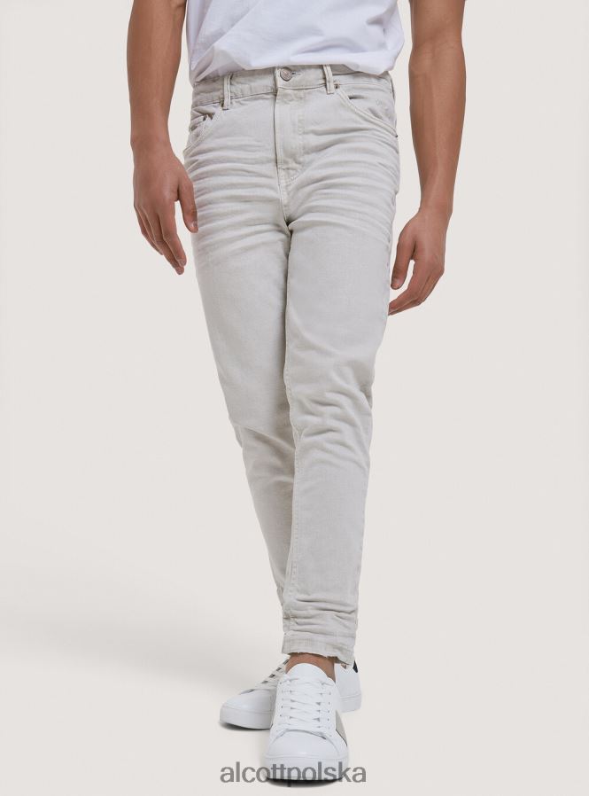 odzież Alcott Spodnie z elastycznej bawełny o diagonalnym splocie czarny mężczyźni 2TXFF61191