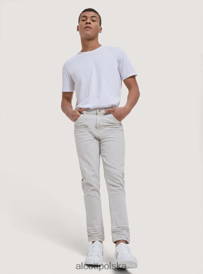 odzież Alcott Spodnie z elastycznej bawełny o diagonalnym splocie czarny mężczyźni 2TXFF61191