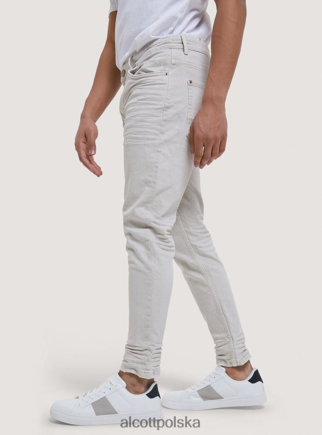 odzież Alcott Spodnie z elastycznej bawełny o diagonalnym splocie czarny mężczyźni 2TXFF61191