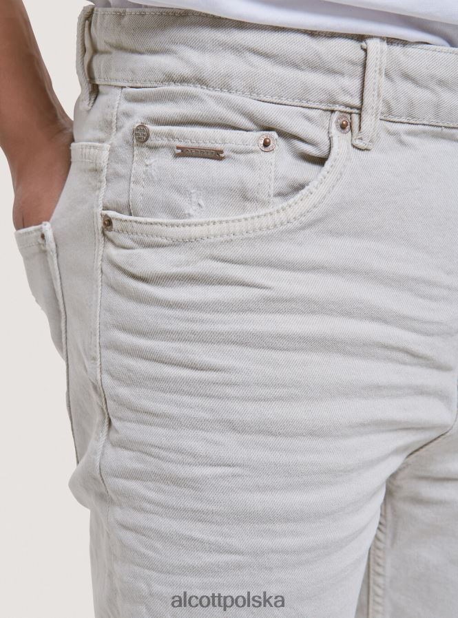 odzież Alcott Spodnie z elastycznej bawełny o diagonalnym splocie czarny mężczyźni 2TXFF61191