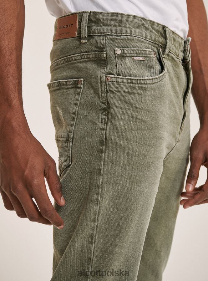 odzież Alcott Spodnie z elastycznej bawełny o diagonalnym splocie czarny mężczyźni 2TXFF6858