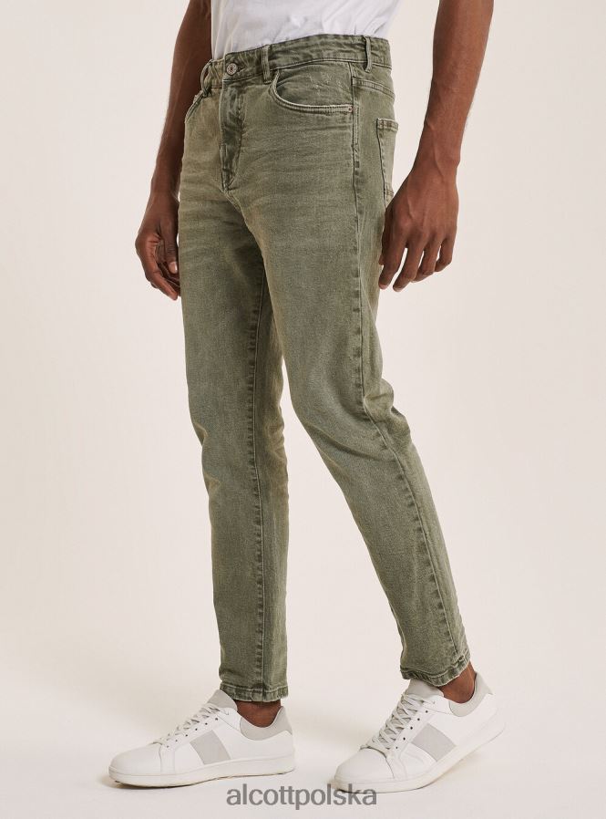 odzież Alcott Spodnie z elastycznej bawełny o diagonalnym splocie czarny mężczyźni 2TXFF6858