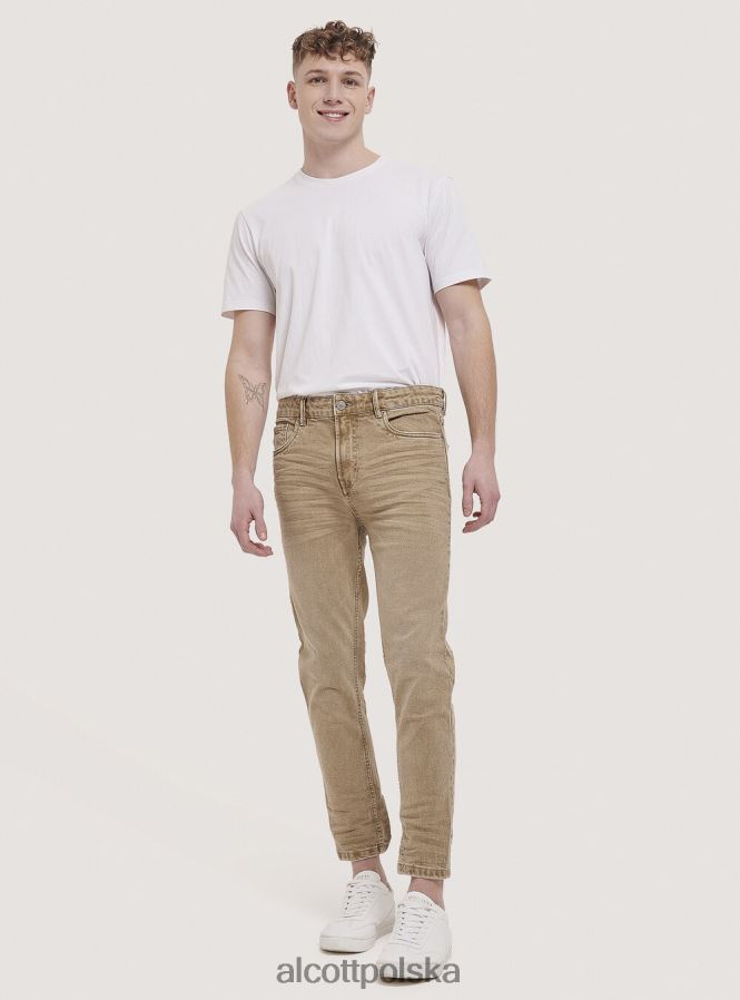 odzież Alcott Spodnie z elastycznej bawełny o diagonalnym splocie czarny mężczyźni 2TXFF6911