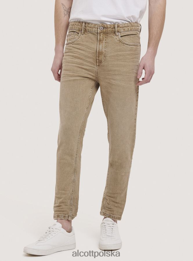 odzież Alcott Spodnie z elastycznej bawełny o diagonalnym splocie czarny mężczyźni 2TXFF6911