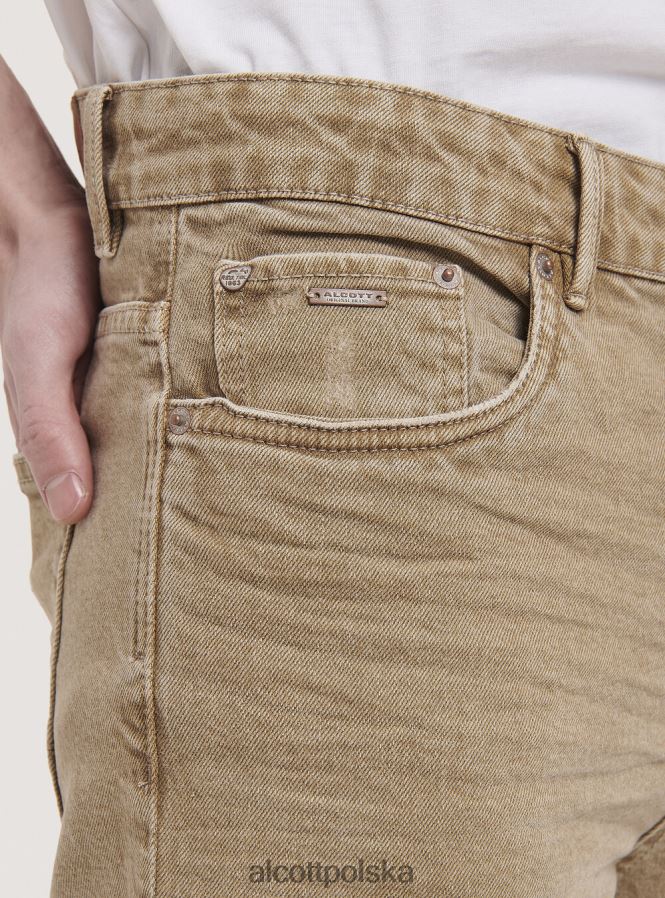 odzież Alcott Spodnie z elastycznej bawełny o diagonalnym splocie czarny mężczyźni 2TXFF6911