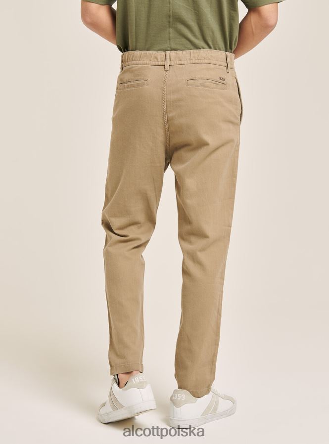 odzież Alcott Sznurowane spodnie z mieszanki lnu c017 biały mężczyźni 2TXFF61072