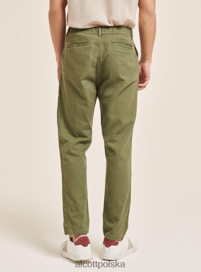 odzież Alcott Sznurowane spodnie z mieszanki lnu c017 biały mężczyźni 2TXFF6974