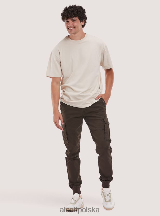 odzież Alcott bawełniane spodnie cargo z gumką bg3 beżowy jasny mężczyźni 2TXFF6803