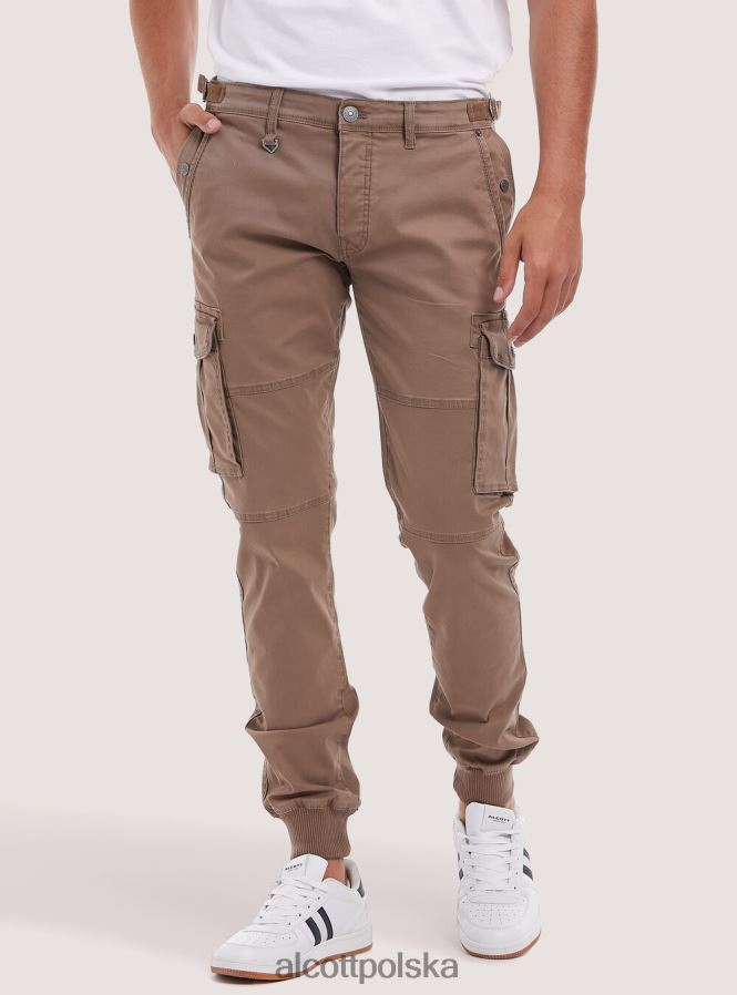 odzież Alcott bawełniane spodnie cargo z gumką bg3 beżowy jasny mężczyźni 2TXFF6865