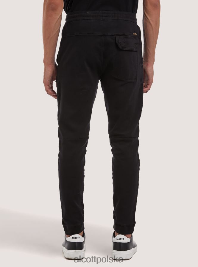 odzież Alcott bawełniane spodnie typu jogger z dużymi kieszeniami bk1 czarny mężczyźni 2TXFF61107