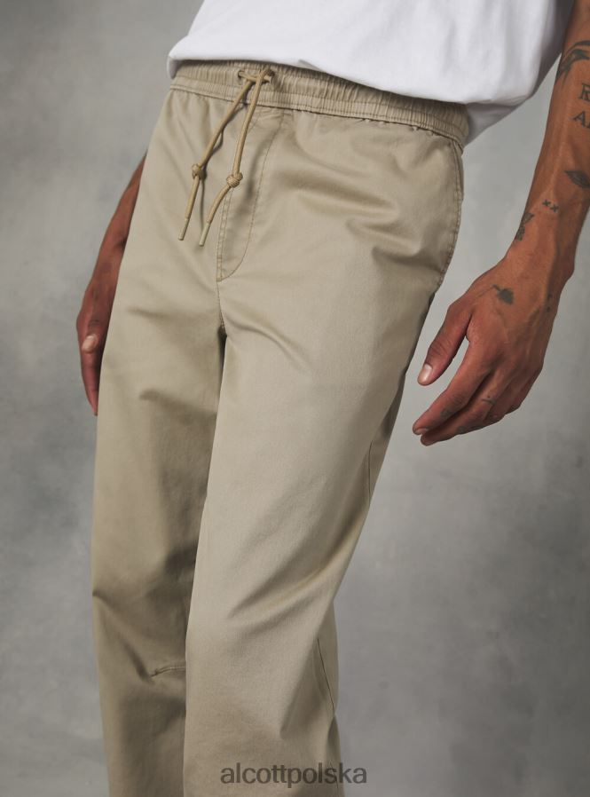 odzież Alcott bawełniane spodnie typu jogger z gumką i sznurkiem ky2 kaky średni mężczyźni 2TXFF6894